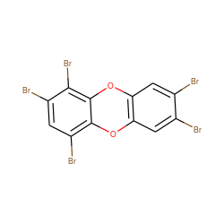 Brc1cc2c(cc1Br)Oc1c(Br)c(Br)cc(Br)c1O2 ZINC000027437055