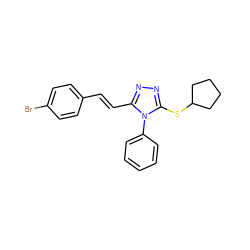 Brc1ccc(/C=C/c2nnc(SC3CCCC3)n2-c2ccccc2)cc1 ZINC000095597794