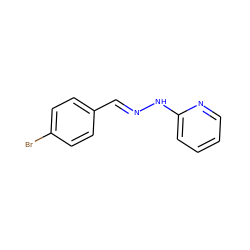 Brc1ccc(/C=N/Nc2ccccn2)cc1 ZINC000004737977