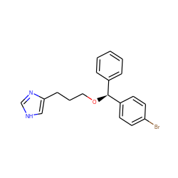 Brc1ccc([C@@H](OCCCc2c[nH]cn2)c2ccccc2)cc1 ZINC000026151750