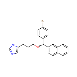 Brc1ccc([C@@H](OCCCc2cnc[nH]2)c2ccc3ccccc3c2)cc1 ZINC001772579512