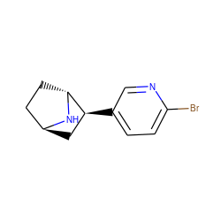 Brc1ccc([C@H]2C[C@H]3CC[C@H]2N3)cn1 ZINC000100047926