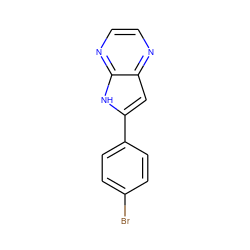 Brc1ccc(-c2cc3nccnc3[nH]2)cc1 ZINC000100827656