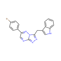 Brc1ccc(-c2cnc3nnc(Cc4c[nH]c5ccccc45)n3n2)cc1 ZINC000200622610