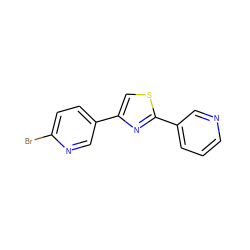 Brc1ccc(-c2csc(-c3cccnc3)n2)cn1 ZINC000073296567