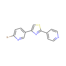 Brc1ccc(-c2csc(-c3ccncc3)n2)cn1 ZINC000073314406