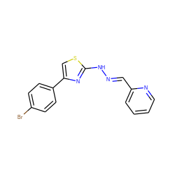 Brc1ccc(-c2csc(N/N=C/c3ccccn3)n2)cc1 ZINC000014257481