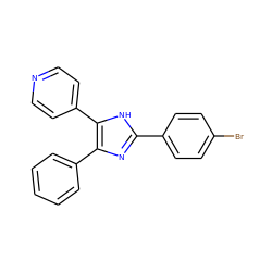 Brc1ccc(-c2nc(-c3ccccc3)c(-c3ccncc3)[nH]2)cc1 ZINC000026575170