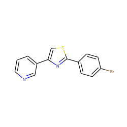 Brc1ccc(-c2nc(-c3cccnc3)cs2)cc1 ZINC000073315414