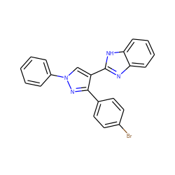 Brc1ccc(-c2nn(-c3ccccc3)cc2-c2nc3ccccc3[nH]2)cc1 ZINC000013208717