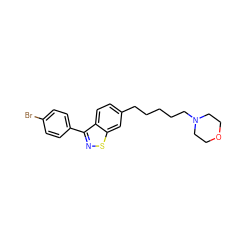 Brc1ccc(-c2nsc3cc(CCCCCN4CCOCC4)ccc23)cc1 ZINC000040935943