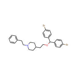 Brc1ccc(C(OCCC2CCN(CCc3ccccc3)CC2)c2ccc(Br)cc2)cc1 ZINC000027869108