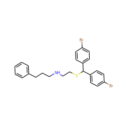 Brc1ccc(C(SCCNCCCc2ccccc2)c2ccc(Br)cc2)cc1 ZINC000103246759