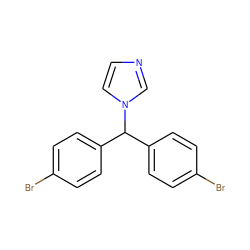 Brc1ccc(C(c2ccc(Br)cc2)n2ccnc2)cc1 ZINC000027427247