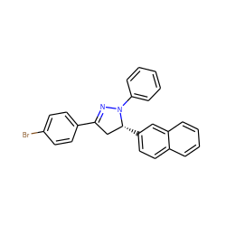 Brc1ccc(C2=NN(c3ccccc3)[C@H](c3ccc4ccccc4c3)C2)cc1 ZINC000095582950