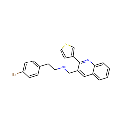 Brc1ccc(CCNCc2cc3ccccc3nc2-c2ccsc2)cc1 ZINC000064549111