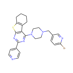 Brc1ccc(CN2CCN(c3nc(-c4ccncc4)nc4sc5c(c34)CCCC5)CC2)cn1 ZINC000223659809