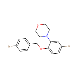 Brc1ccc(COc2ccc(Br)cc2N2CCOCC2)cc1 ZINC000103192043