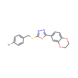 Brc1ccc(CSc2nnc(-c3ccc4c(c3)OCCO4)o2)cc1 ZINC000073161907