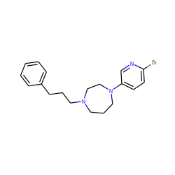 Brc1ccc(N2CCCN(CCCc3ccccc3)CC2)cn1 ZINC000473090508