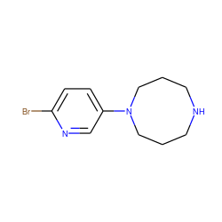 Brc1ccc(N2CCCNCCC2)cn1 ZINC000013704022