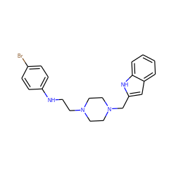 Brc1ccc(NCCN2CCN(Cc3cc4ccccc4[nH]3)CC2)cc1 ZINC000473134419