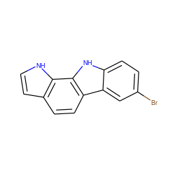 Brc1ccc2[nH]c3c(ccc4cc[nH]c43)c2c1 ZINC000045300501