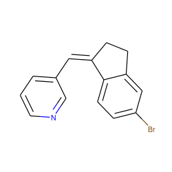 Brc1ccc2c(c1)CC/C2=C/c1cccnc1 ZINC000013610783