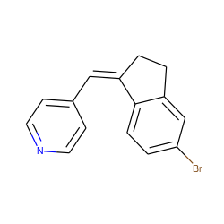 Brc1ccc2c(c1)CC/C2=C/c1ccncc1 ZINC000100056333