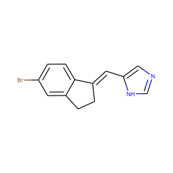 Brc1ccc2c(c1)CC/C2=C\c1cnc[nH]1 ZINC000013611837