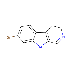 Brc1ccc2c3c([nH]c2c1)C=NCC3 ZINC000013587961