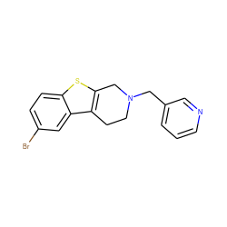 Brc1ccc2sc3c(c2c1)CCN(Cc1cccnc1)C3 ZINC001772626572