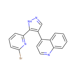 Brc1cccc(-c2[nH]ncc2-c2ccnc3ccccc23)n1 ZINC000003817805