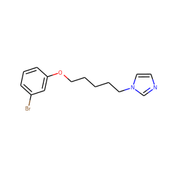 Brc1cccc(OCCCCCn2ccnc2)c1 ZINC000299862452