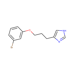 Brc1cccc(OCCCc2c[nH]cn2)c1 ZINC000013580355