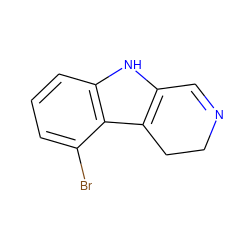 Brc1cccc2[nH]c3c(c12)CCN=C3 ZINC000013587960