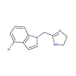 Brc1cccc2c1ccn2CC1=NCCN1 ZINC000653842736