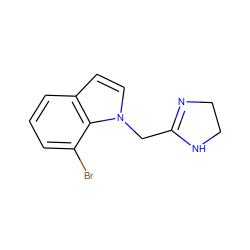 Brc1cccc2ccn(CC3=NCCN3)c12 ZINC000653842768