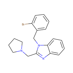 Brc1ccccc1Cn1c(CN2CCCC2)nc2ccccc21 ZINC000096285114