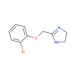 Brc1ccccc1OCC1=NCCN1 ZINC000020399585