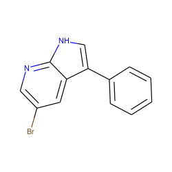 Brc1cnc2[nH]cc(-c3ccccc3)c2c1 ZINC000063298174