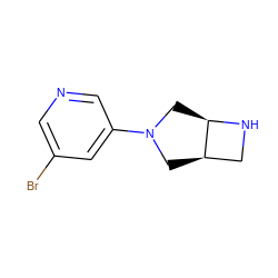 Brc1cncc(N2C[C@@H]3CN[C@@H]3C2)c1 ZINC000028866009