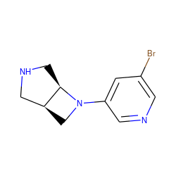 Brc1cncc(N2C[C@H]3CNC[C@H]32)c1 ZINC000028865849