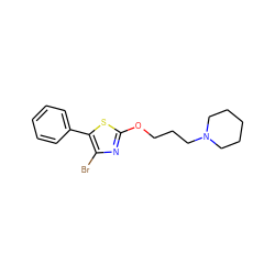 Brc1nc(OCCCN2CCCCC2)sc1-c1ccccc1 ZINC000064549112