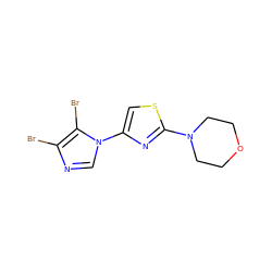 Brc1ncn(-c2csc(N3CCOCC3)n2)c1Br ZINC000230453712