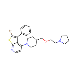 Brc1sc2nccc(N3CCC(COCCN4CCCC4)CC3)c2c1-c1ccccc1 ZINC000146389436