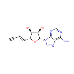 C#C/C=C/[C@H]1O[C@@H](n2cnc3c(N)ncnc32)[C@H](O)[C@@H]1O ZINC000005826847