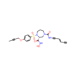 C#C/C=C/C#CNC(=O)N1CCCN(S(=O)(=O)c2ccc(OCC#CC)cc2)[C@@H](C(=O)NO)C1 ZINC000028344484