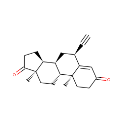 C#C[C@@H]1C[C@@H]2[C@@H]3CCC(=O)[C@]3(C)CC[C@H]2[C@]2(C)CCC(=O)C=C12 ZINC000036289251