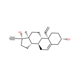 C#C[C@]1(O)CC[C@H]2[C@@H]3CC=C4C[C@@H](O)CC[C@]4(C=C)[C@H]3CC[C@@]21C ZINC000028569835